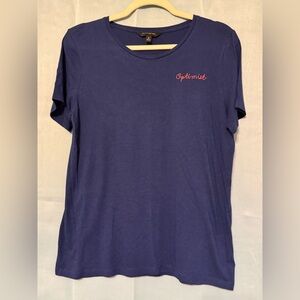 Banana Republic “Optimist” Embroidered Graphic Tee – Navy Blue (Medium)
